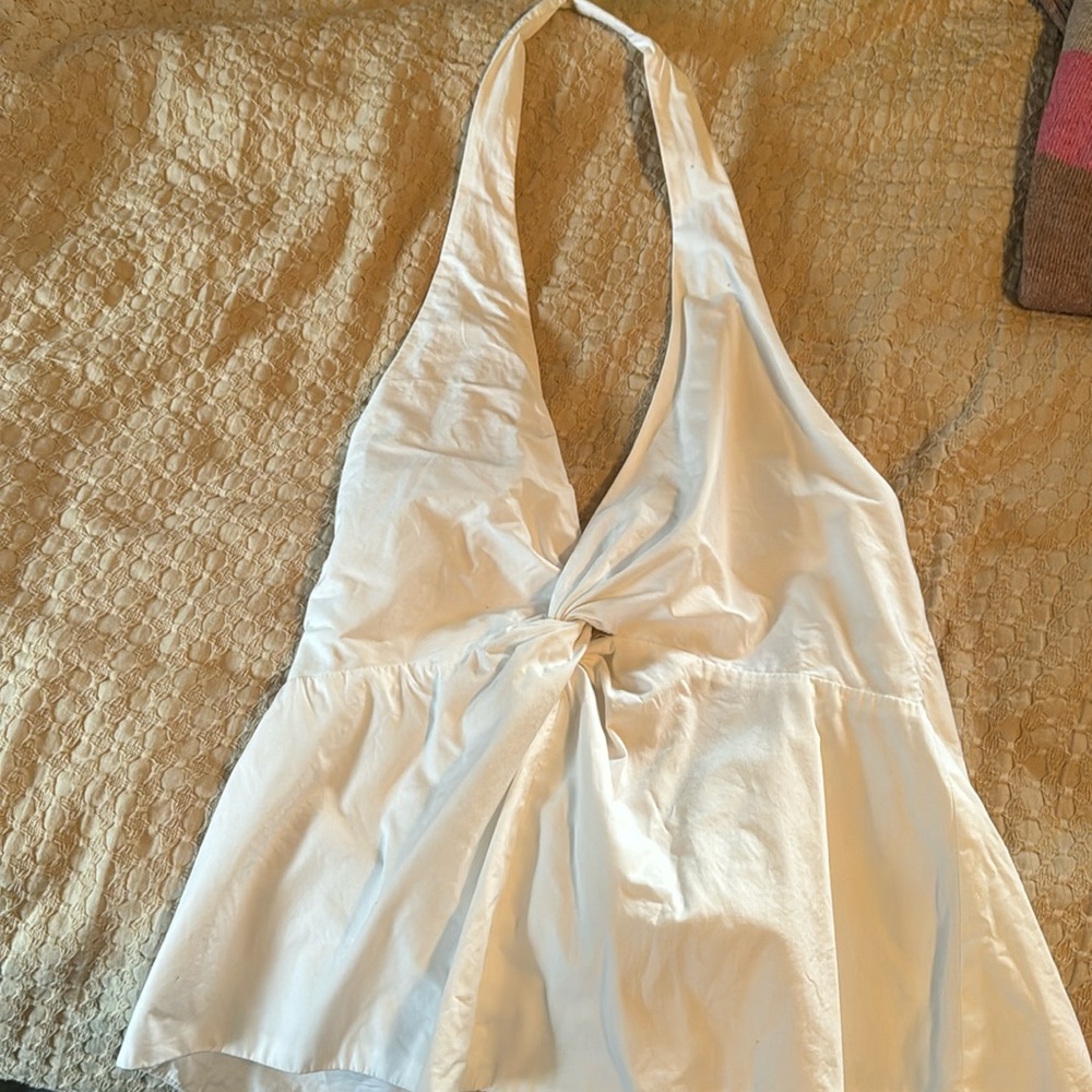 ZARA WHITE HALTER SHIRT